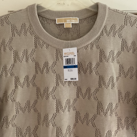 NWT MICHAEL KORS LOGO DESIGN KNEET DUNE WOMAN COTTON PULLOVER Size US XL - Picture 4 of 10